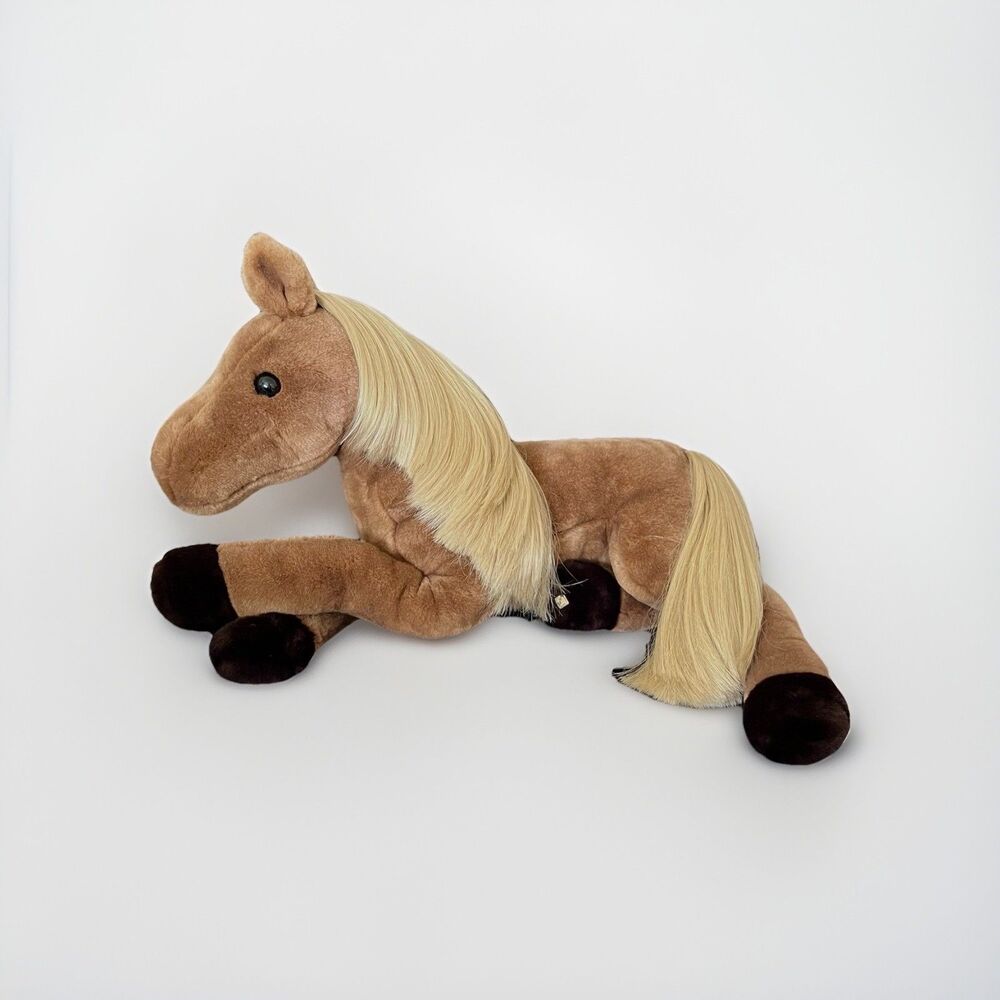 Sigikid Pony Horse Plush Stuffed Animal w Blonde Mane & Tail 18” L